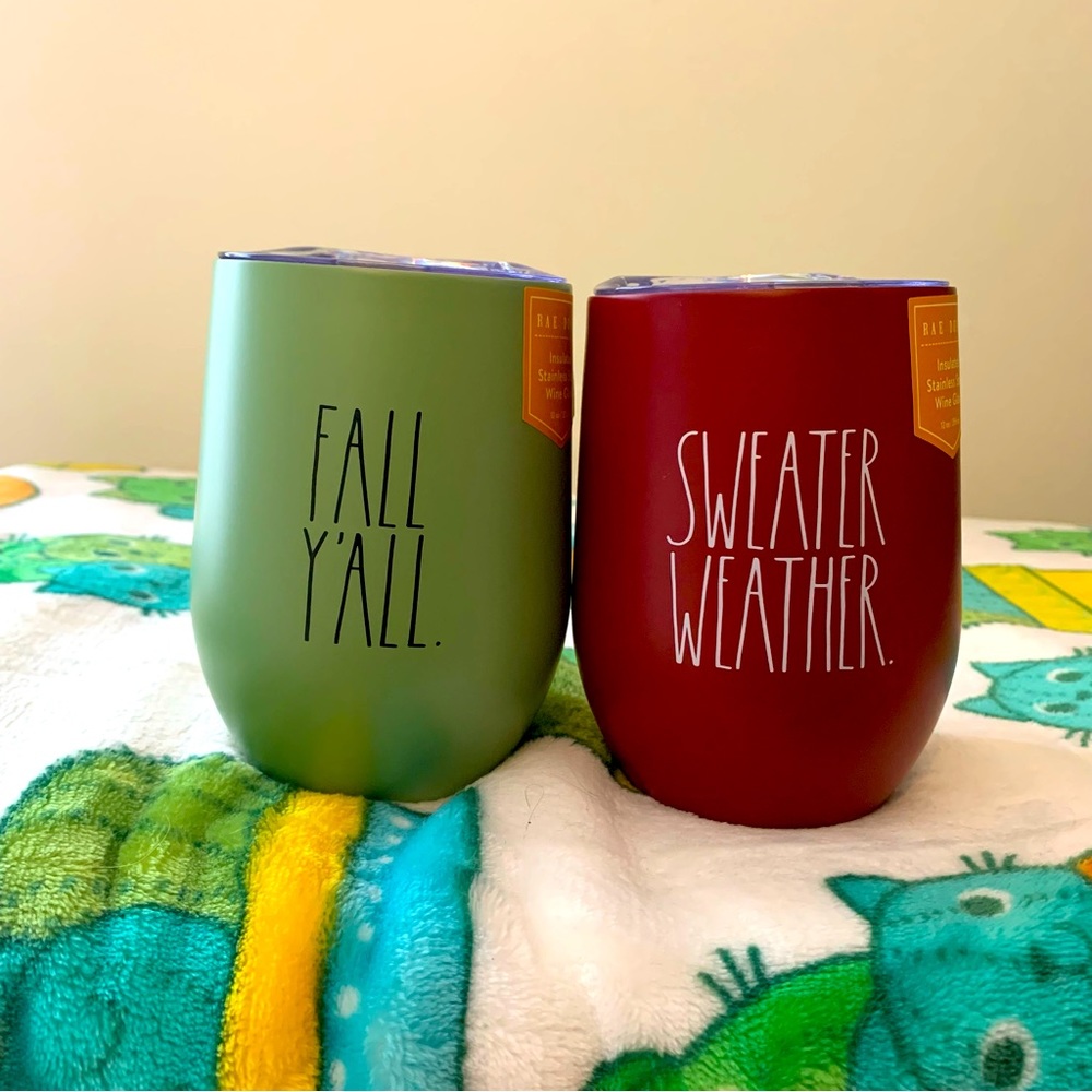 Rae Dunn Set of 2 Stainless Steel Wine Tumblers
